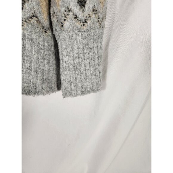 Artelier Nicole Miller Sweater Womens Icelandic Gray Fair Isle Knit 1X - Picture 4 of 6